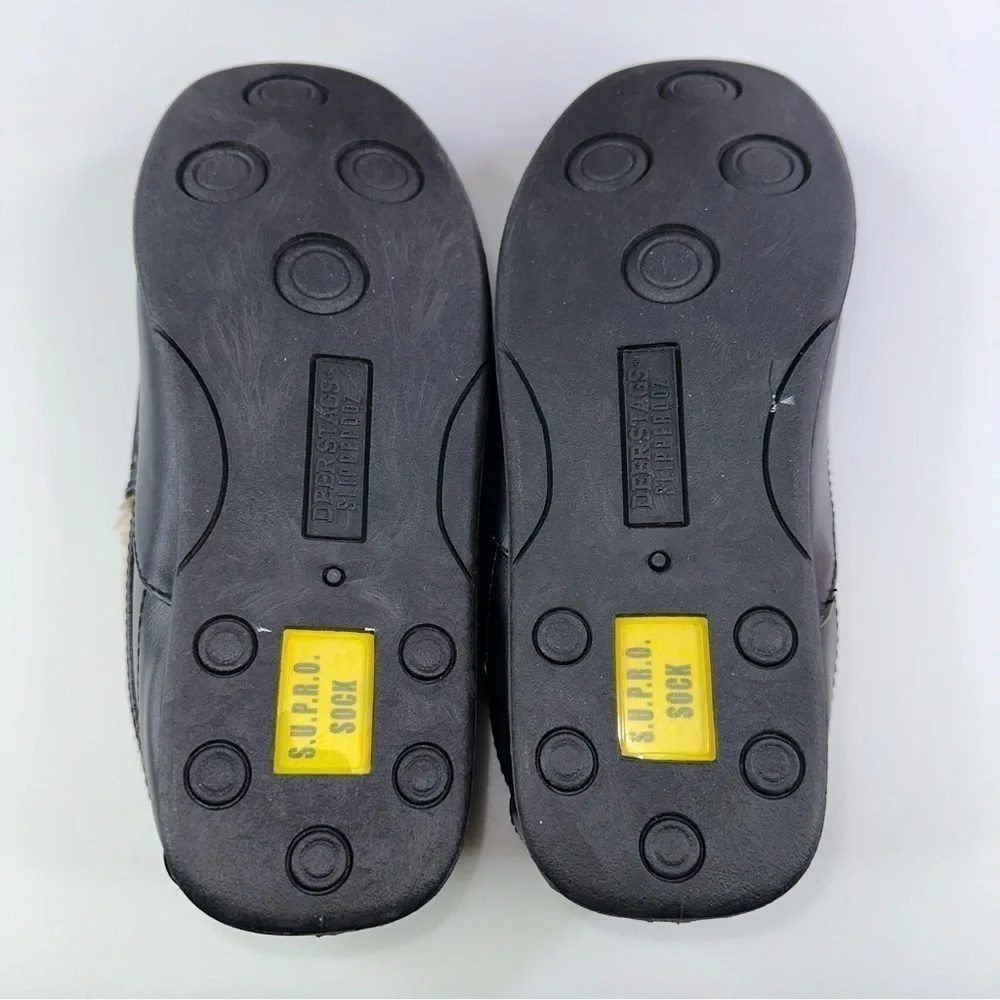 Deer Stags Men's Spun Slipper Black Size 9M